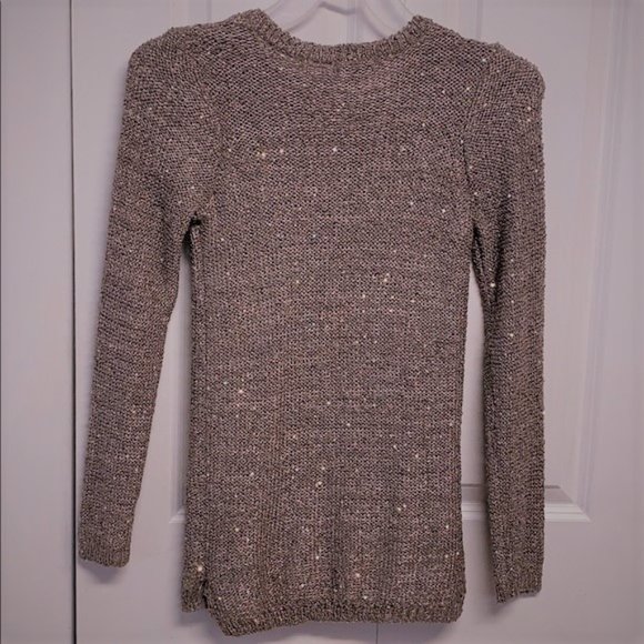 Apt 9 Light Purple Silver Sparkle Sequins V Neck Pull Over Sweater Size XS - Picture 6 of 6